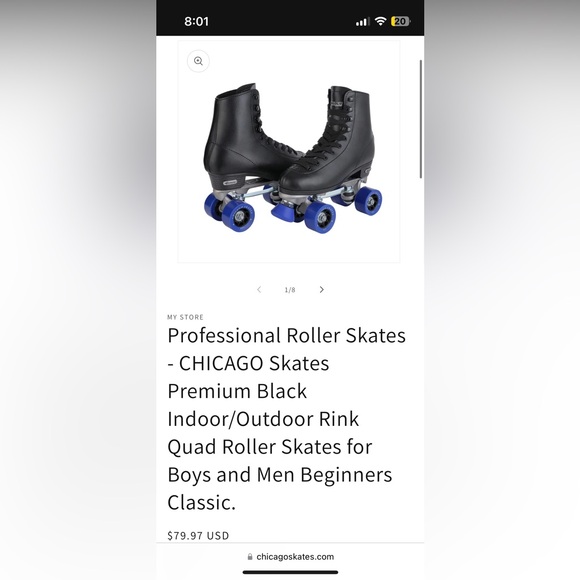 Men’s, Black and blue, Chicago Skate roller skates - Picture 3 of 3